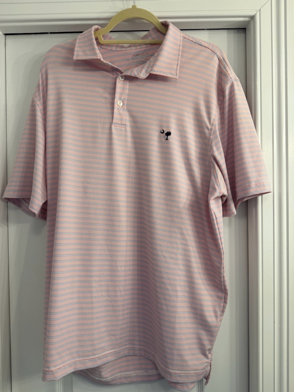 Vineyard Vines Pink and White Striped Polo